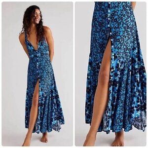 Free People Dewberry Printed Floral Sweetheart Maxi NWT Size Small